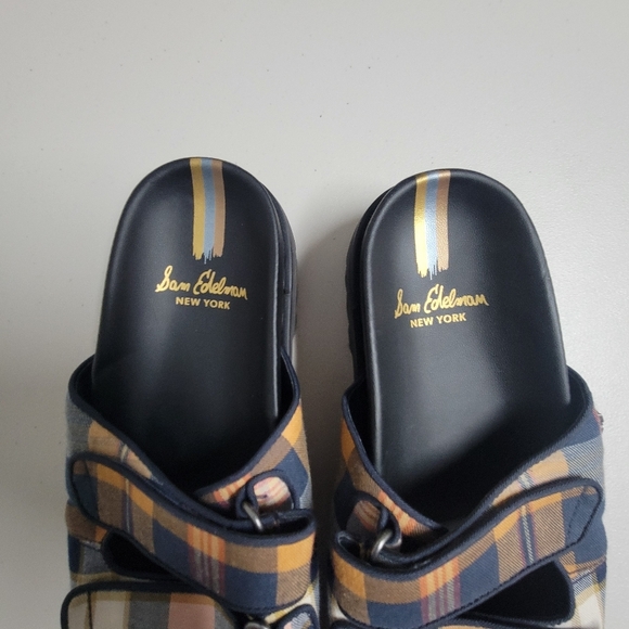 Sam Edelman  Eliana Mustard Plaid  Sandals Size 9. - Picture 9 of 11
